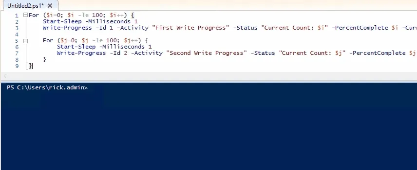 Nested progress bars.