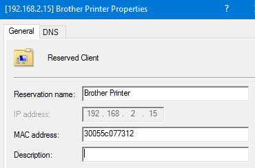 A DHCP reservation.