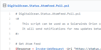 An script for monitoring Digital Ocean feed.